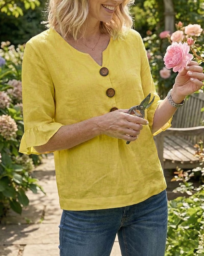 ALVA™ | Button Smock Top