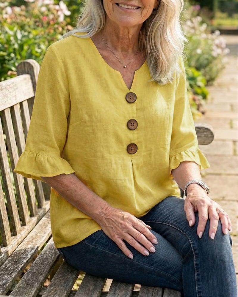 ALVA™ | Button Smock Top