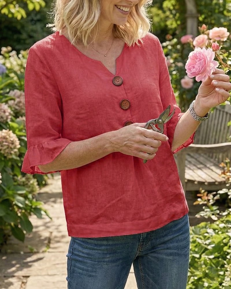 ALVA™ | Button Smock Top