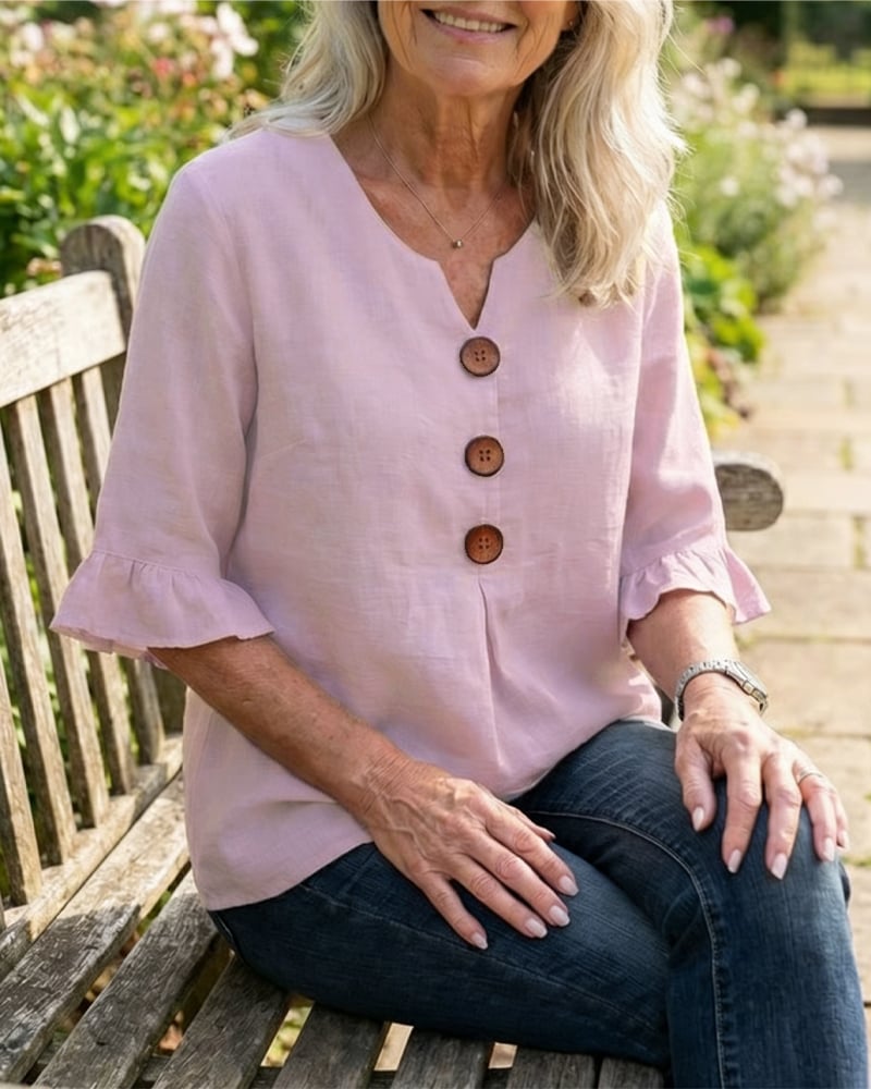 ALVA™ | Button Smock Top
