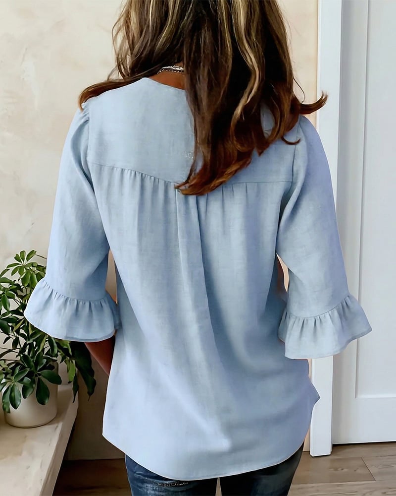 ALVA™ | Button Smock Top