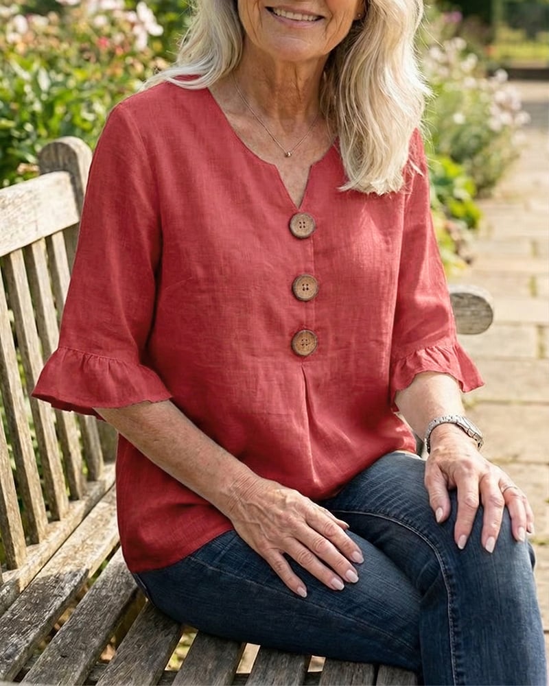 ALVA™ | Button Smock Top
