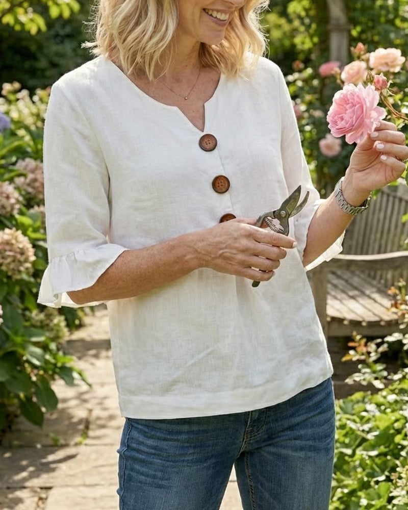 ALVA™ | Button Smock Top