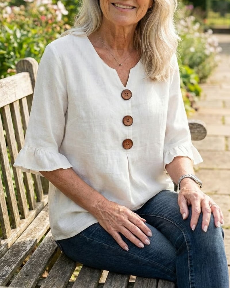 ALVA™ | Button Smock Top