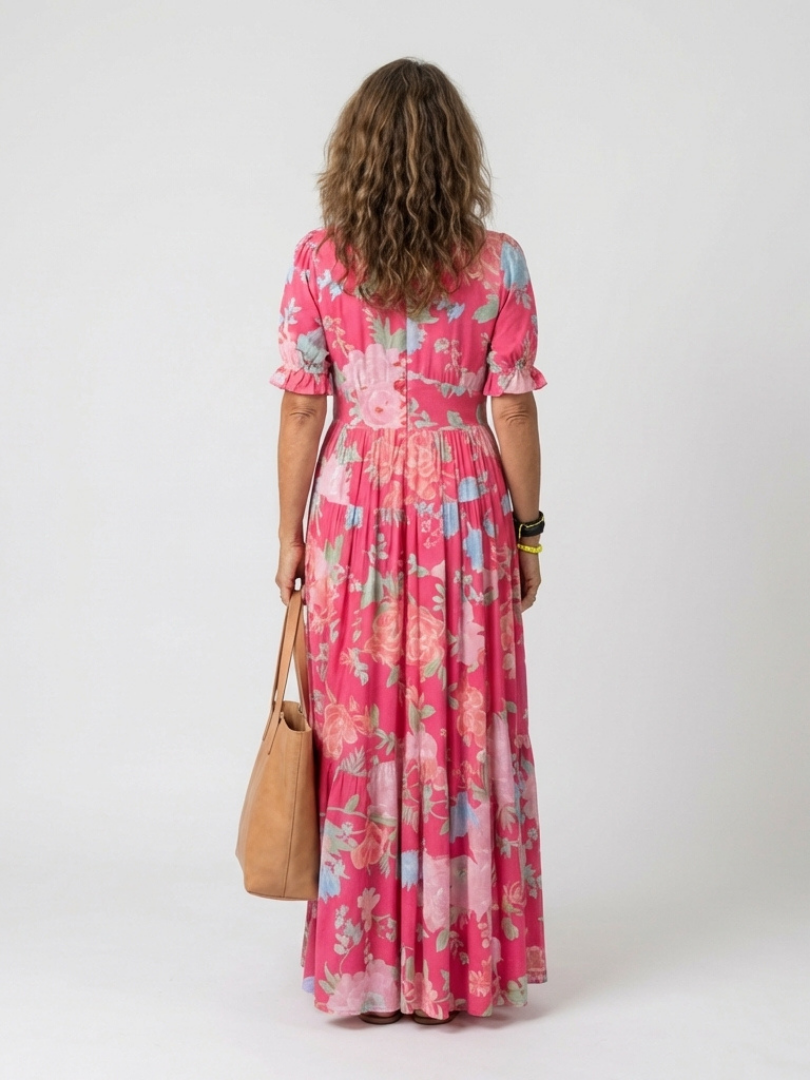 ALVA™ | V-Neck Floral Midi Dress