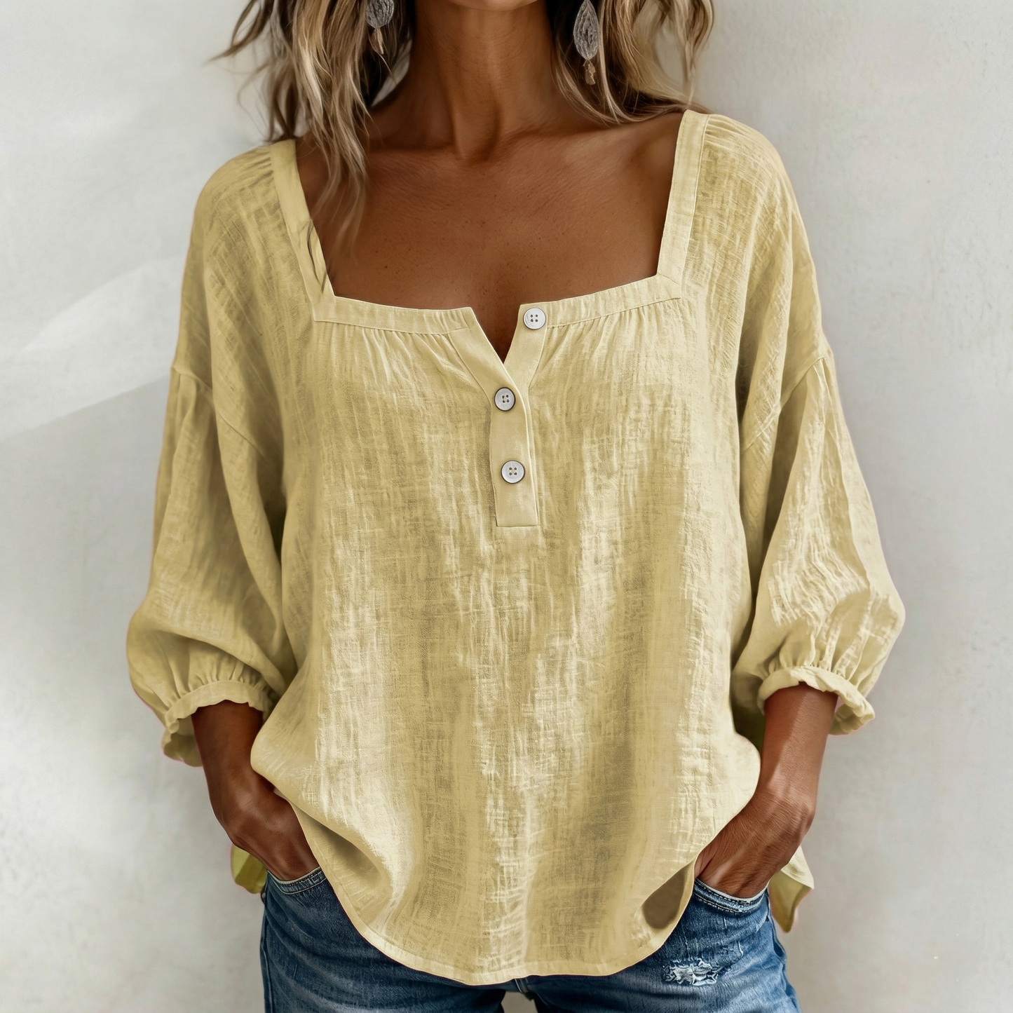 ALVA | Relaxed Square Neck Blouse