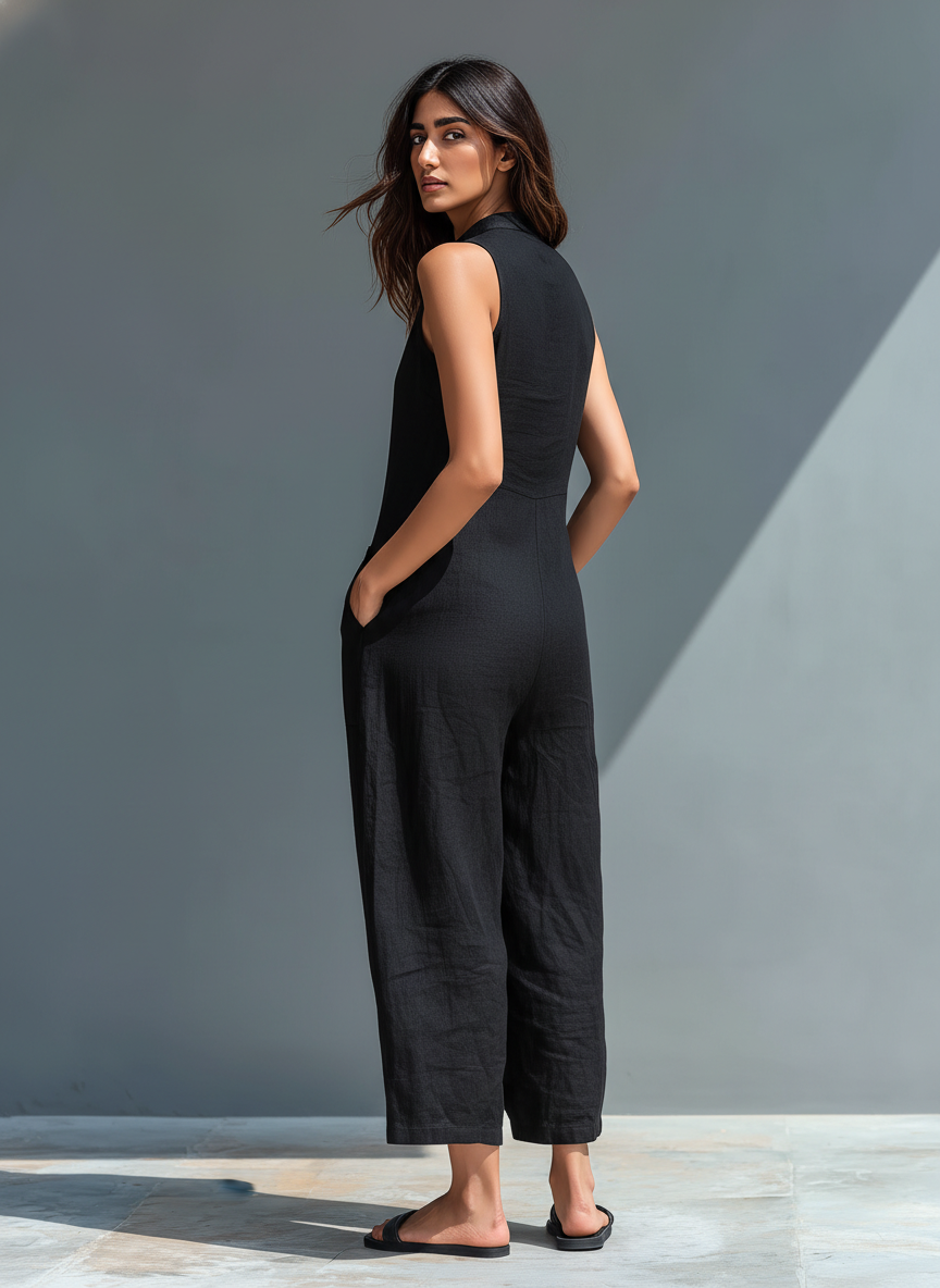 ALVA™ | Sleeveless Buttoned Jumpsuit
