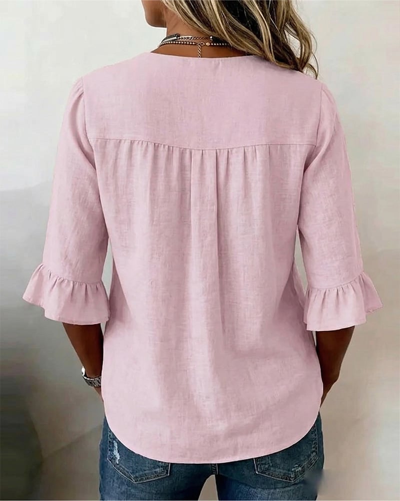 ALVA™ | Button Smock Top