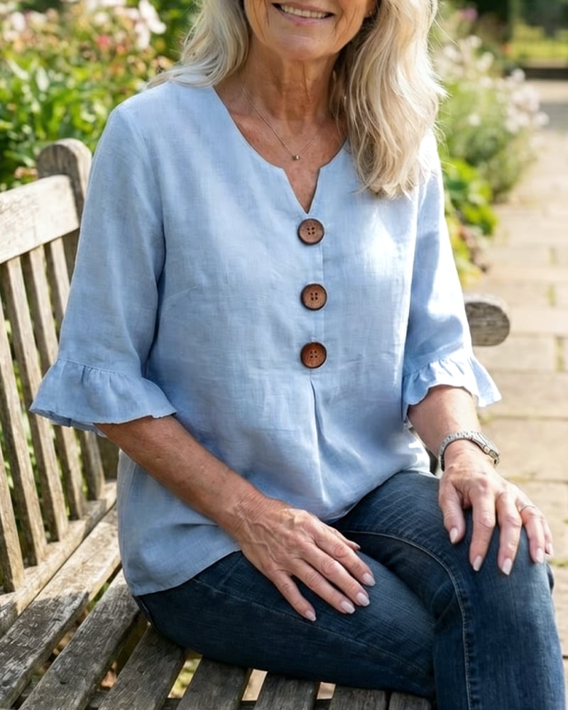 ALVA™ | Button Smock Top