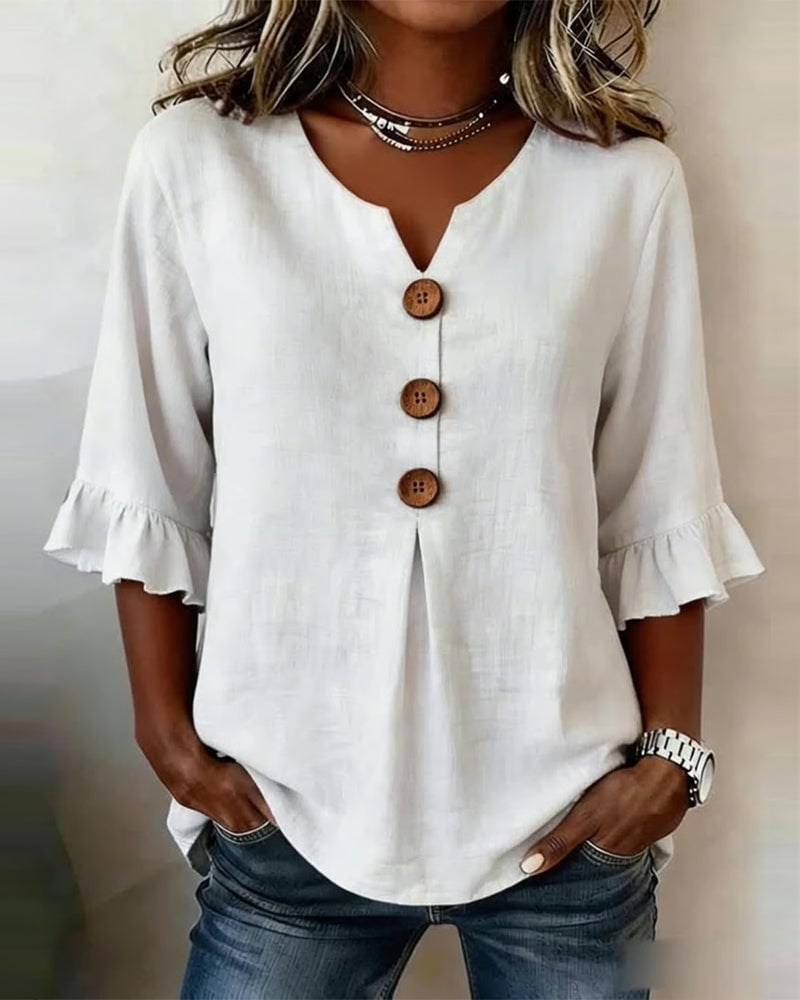 ALVA™ | Button Smock Top