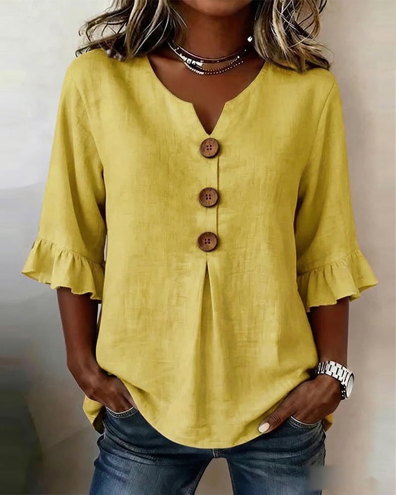 ALVA™ | Button Smock Top