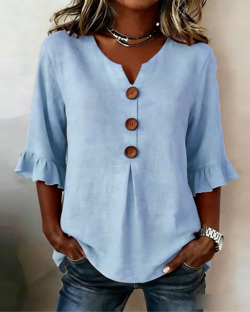 ALVA™ | Button Smock Top